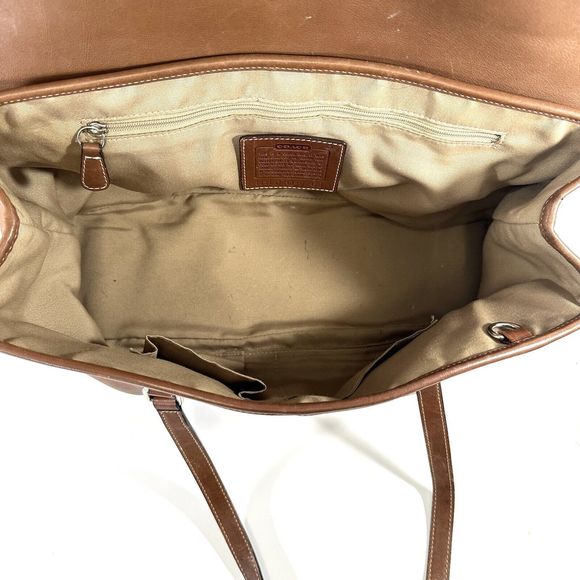 Vintage Coach Leather Hampton Satchel Hobo Handbag Brown - Picture 8 of 12